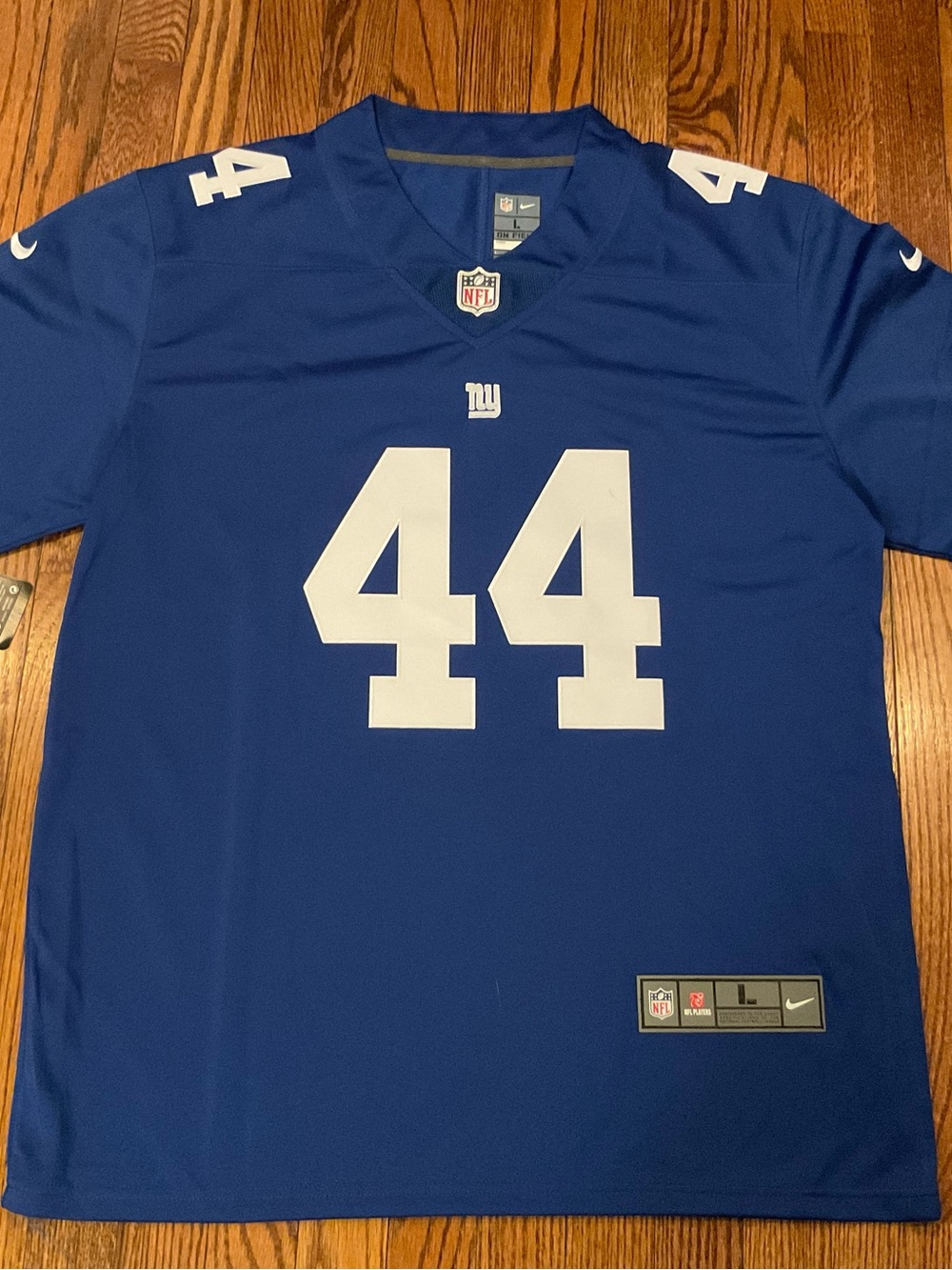 Nike New York Giants men’s L Cam Skattebo blue sewn-on jersey NWT